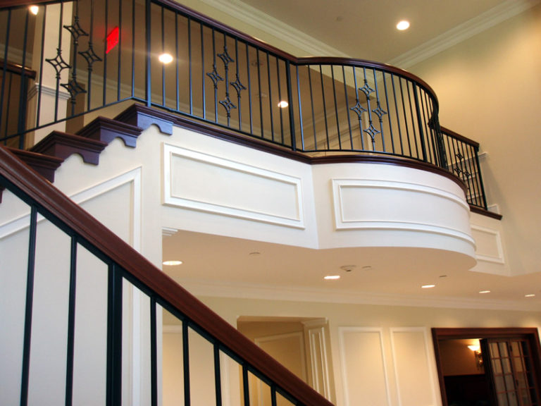 Black Powder Coated Steel and Wood-capped Rails - Muttontown Country Club