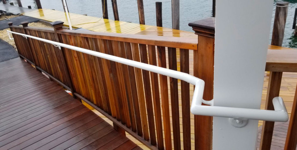 Powder Coated White Railings – Seaside Marina | East Hampton, NY Powder Coated White Railings – Seaside Marina | East Hampton, NY