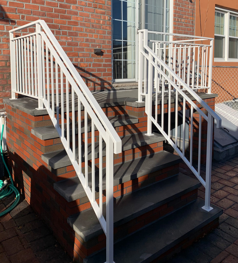 Gloss White Powder-coated Railings | Middle Village, NY Gloss White Powder-coated Railings | Middle Village, NY