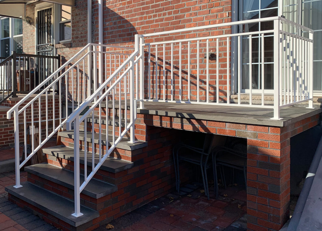 Gloss White Powder-coated Railings | Middle Village, NY Gloss White Powder-coated Railings | Middle Village, NY