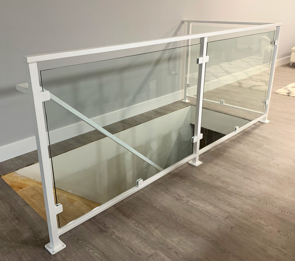 Power Coated White Aluminum Railing with 3/8″ Tempered Glass | Northport, NY Power Coated White Aluminum Railing with 3/8″ Tempered Glass | Northport, NY