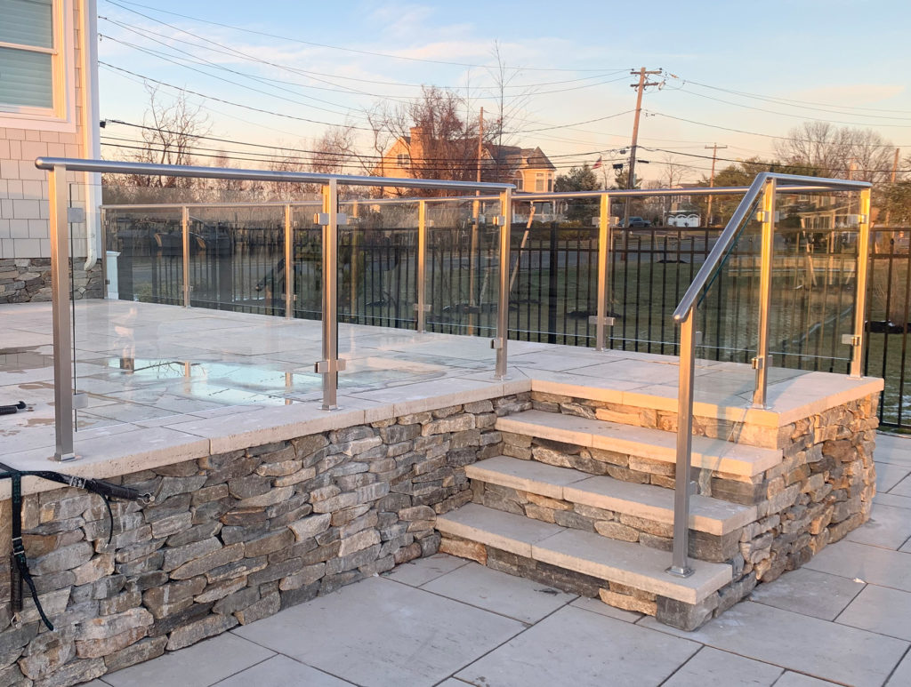 Satin Stainless Steel Railings with 3/8 inch Tempered Glass | Oakdale, NY Satin Stainless Steel Railings with 3/8 inch Tempered Glass | Oakdale, NY