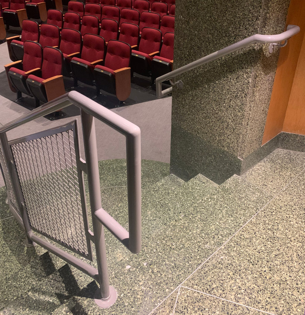 Powder-coated Silver Steel and Mesh Railings | Walt Whitman High School in Huntington Station, NY Powder-coated Silver Steel and Mesh Railings | Walt Whitman High School in Huntington Station, NY