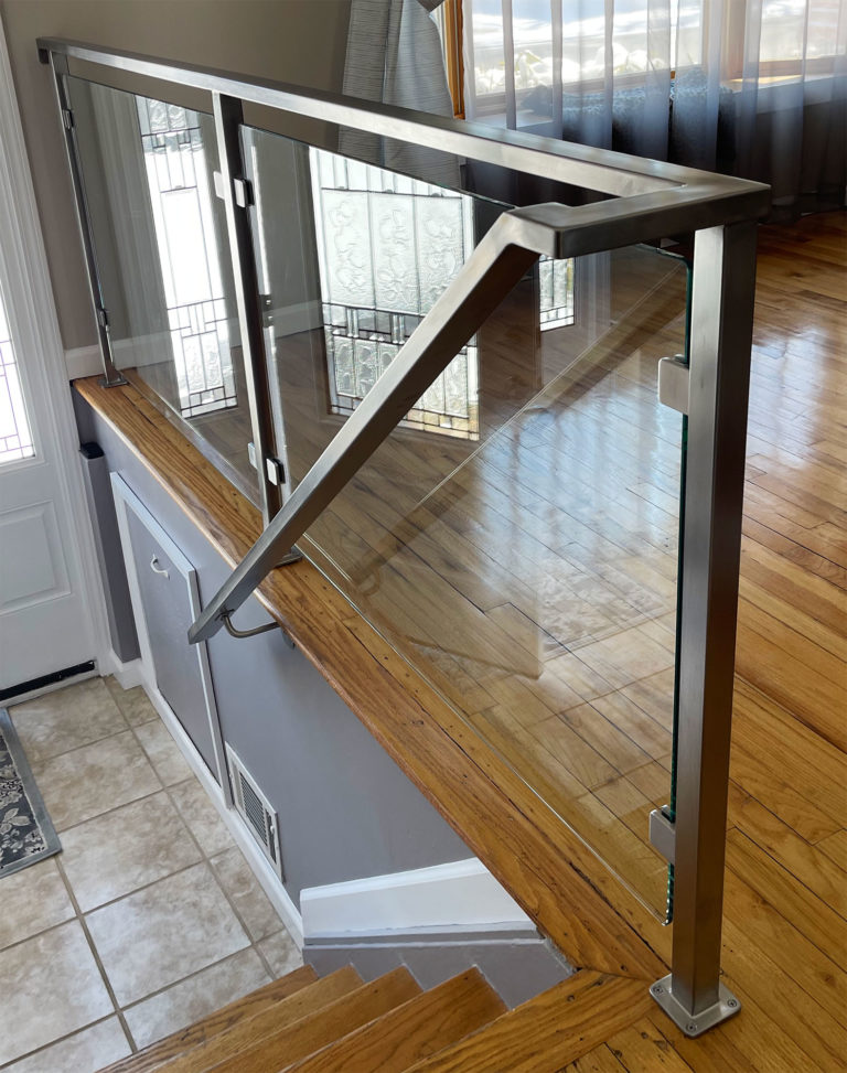 Satin Stainless Steel Railing with 3/8 inch Tempered Glass