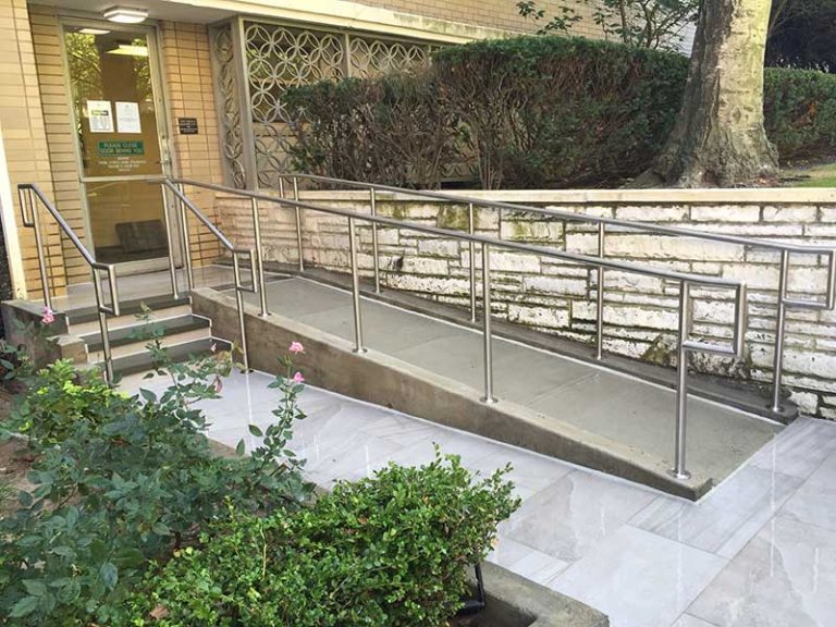 Satin Stainless Steel Ramp and Stair Railings