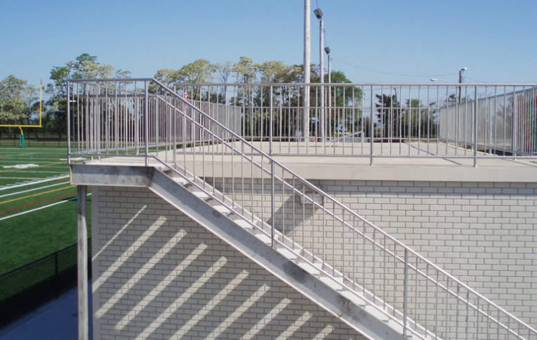 Satin Stainless Steel Railings with Pickets – Bayport Lacrosse Field