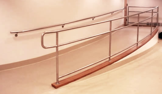 Three Line Stainless Steel Ramp and Wall Rail - NYC Hospital