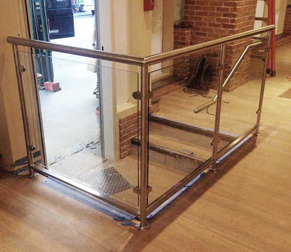 Satin Stainless Steel Railing with Glass