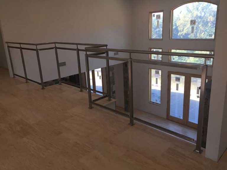 Satin Stainless Steel Rail with Glass