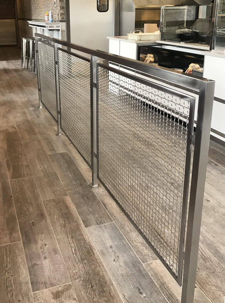 Satinless Steel & Mesh Divider Rail - Giovanni's, Patchogue, NY