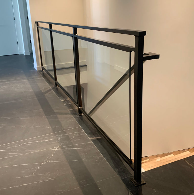 Aluminum power coated oil rubbed bronze railings with 3/8