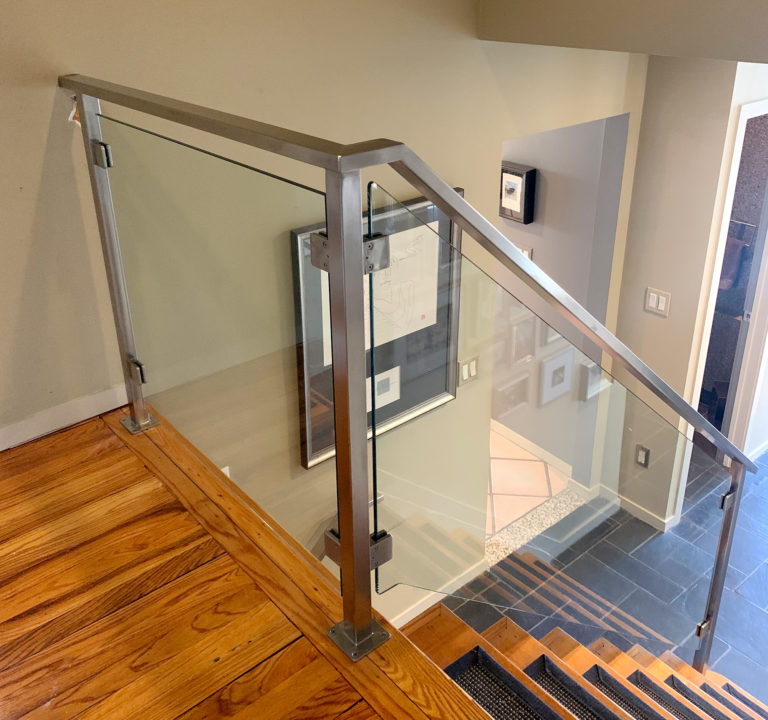 Satin Stainless Steel 3/8 inch Tempered Glass | Centerport, NY