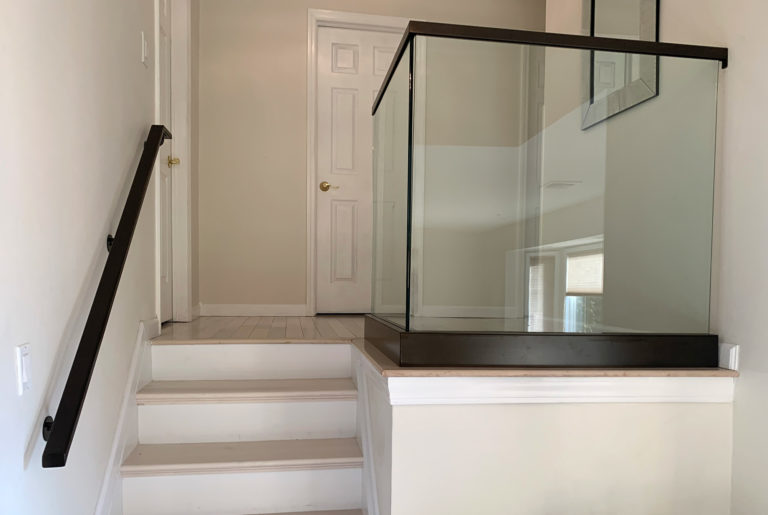 Oil Rubbed Bronze Railings with 1/2 inch Tempered Glass in Oil Rubbed Bronze Shoe | Syosset, NY
