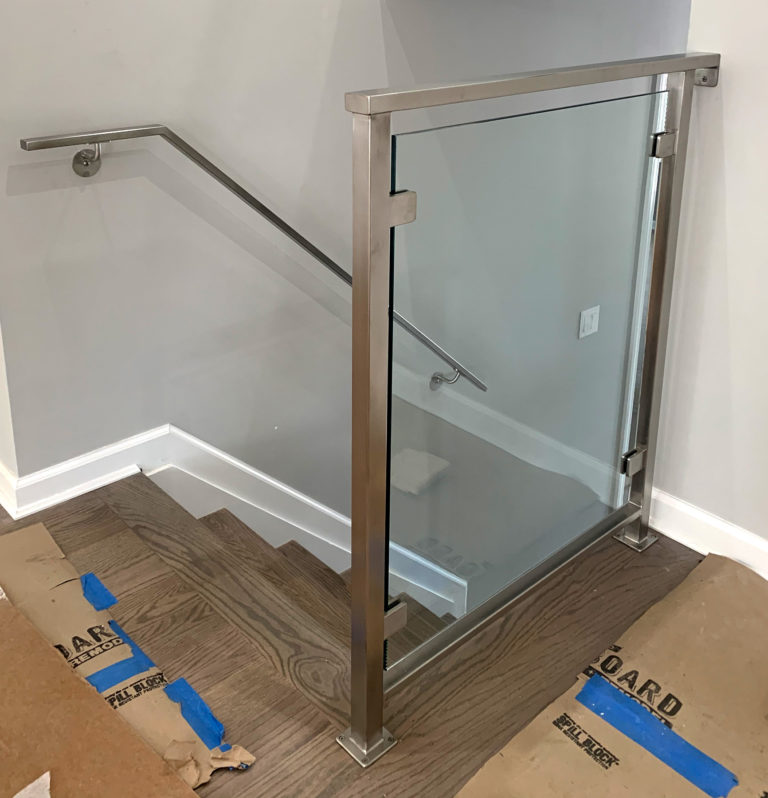 Satin Stainless Steel Railings with 3/8 inch Tempered Glass | Bellmore, NY