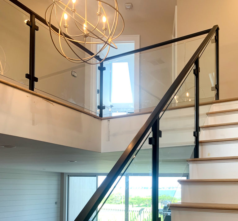 Matte Black Aluminum Railings with 3/8 Inch Tempered Glass | Northport, NY