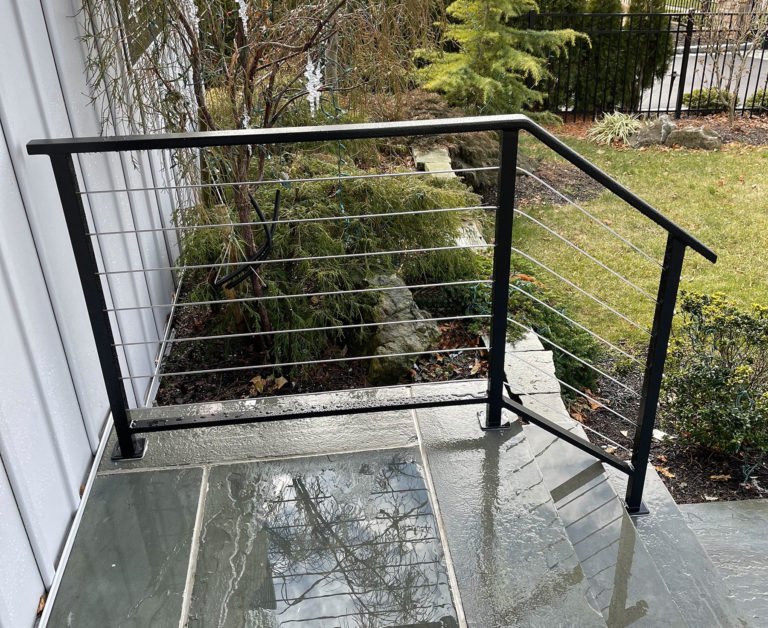 Matte Black Aluminum Railings with Stainless Steel Cable