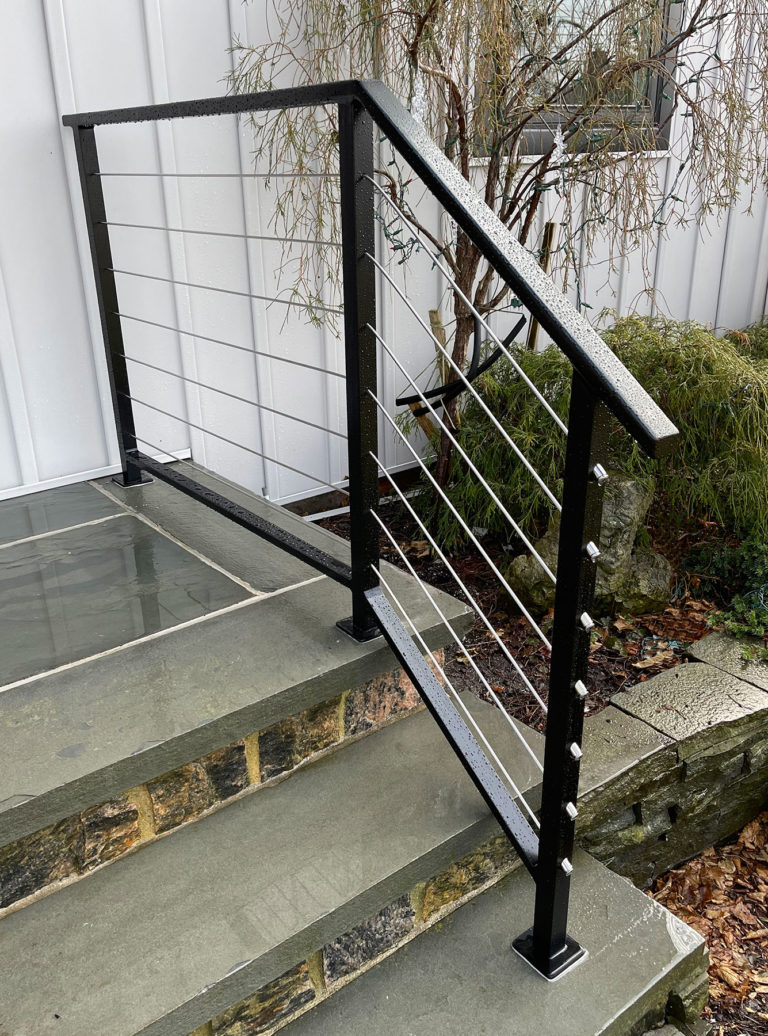 Matte Black Aluminum Railings with Stainless Steel Cable