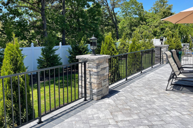 Black Aluminum Railings with Vertical Pickets