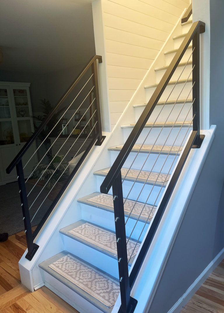 Black Aluminum Railings with Cables