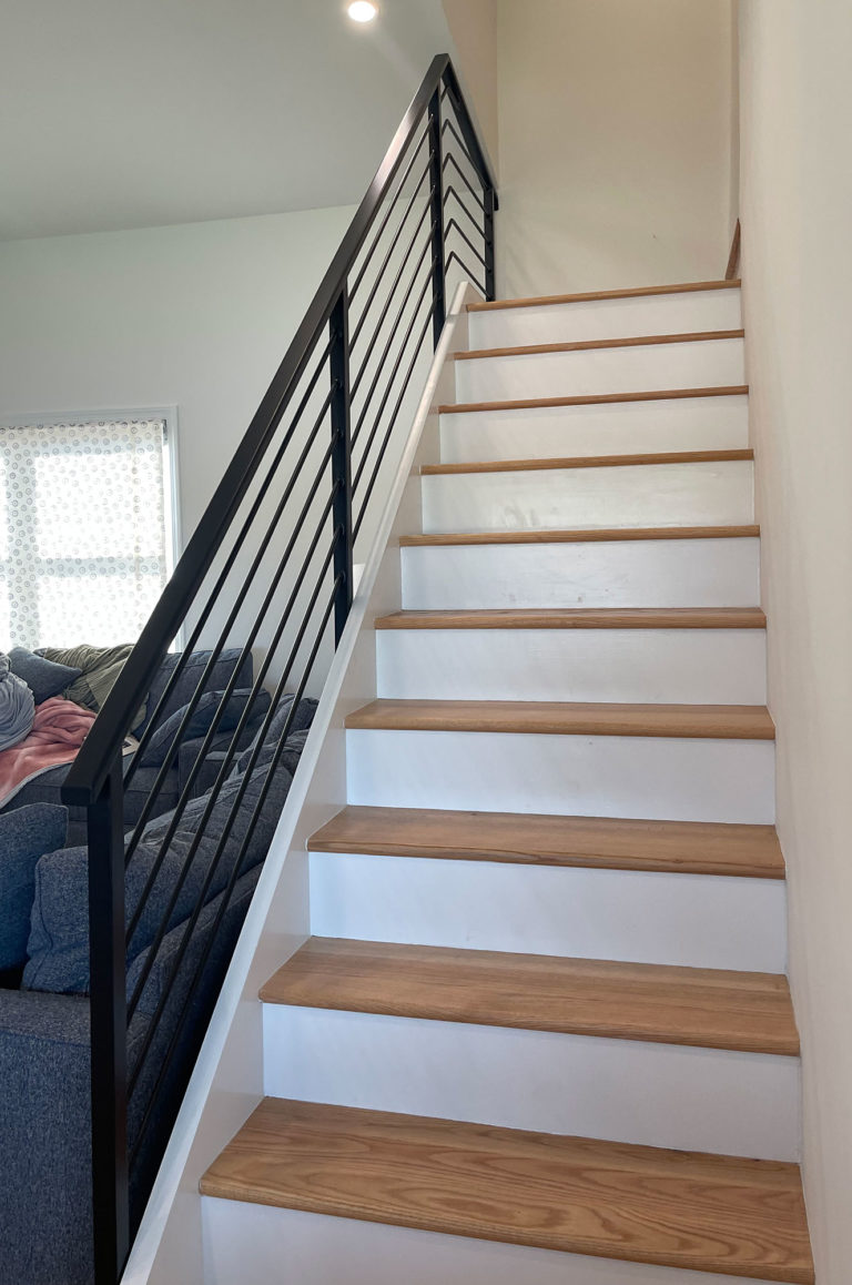 Custom Aluminum Powder Coated Interior Matte Black Horizontal Railings with 3/8” Rods